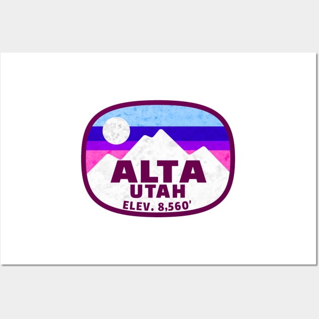 Alta Utah Skiing Winter Sports Snowboarding Wall Art by TravelTime